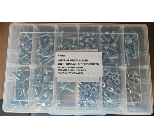Imperial Popular Flanged Bolt Kit 220 Pieces Z/P Gr5